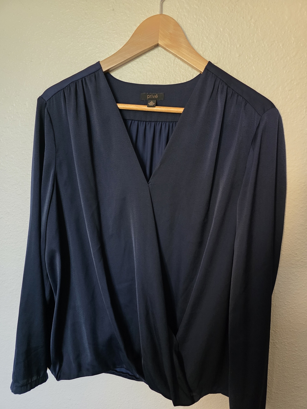 Privé Navy Wrap Blouse